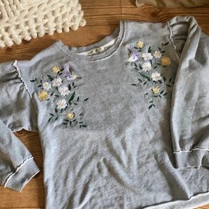 Seven7 Brand Floral Embroidered Sweatshirt